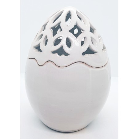 Uovo Traforato Portacioccolatini Portagioielli 26 x 17 cm.