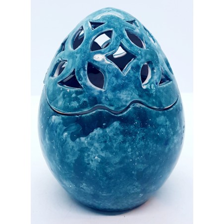 Uovo Traforato Portacioccolatini Portagioielli 16 x 12 cm.