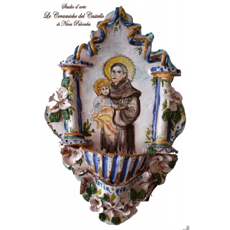 Acquasantiera Sant'Antonio di Padova 30 x 19 x 4,5 cm