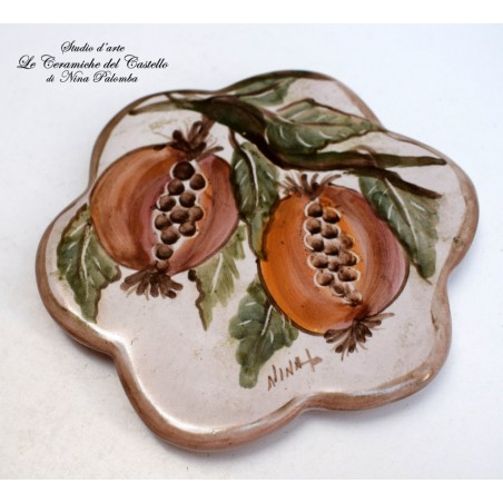 Sottopentola a fiore Linea Melograno 12 x 12 cm