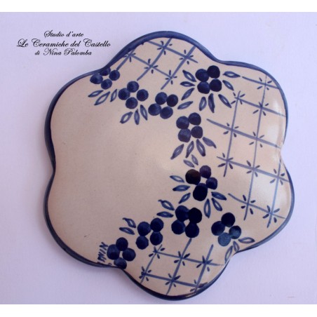 Sottopentola a fiore Linea Fiori Blu 12 x 12 cm