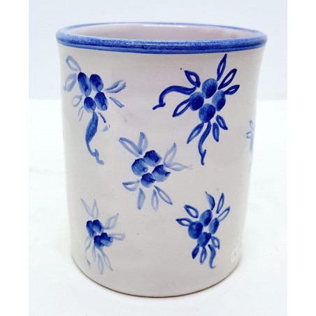 Bicchiere Portaspazzolini Linea Fiori Blu