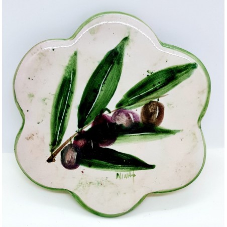 Sottopentola a fiore Linea Olivo 12 x 12 cm