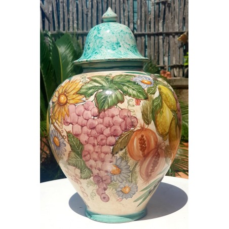 Potiche Frutti misti H 45 x L 28 cm