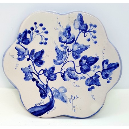 Sottopentola a fiore Linea Edere Blu 17 x 17 cm