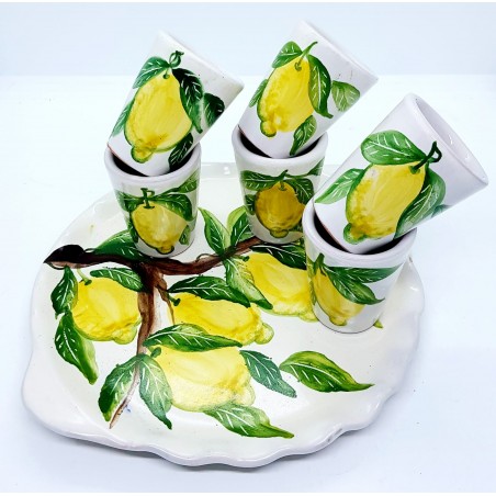 Set Vassoio + 6 Bicchierini Limoncello