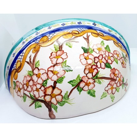 Vaso da Muro Fiori di Pesco diametro 35,70 x 13 cm