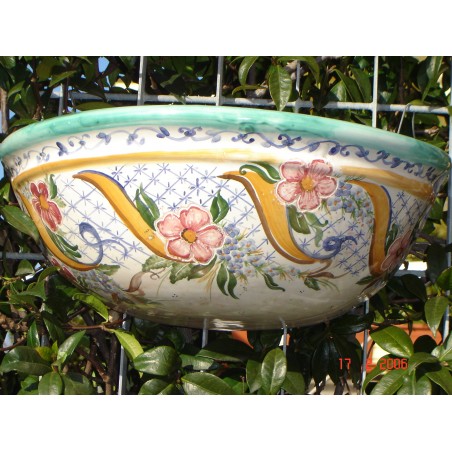 Vaso da Muro Fiori di Pesco diametro 35,70 x h 13 cm