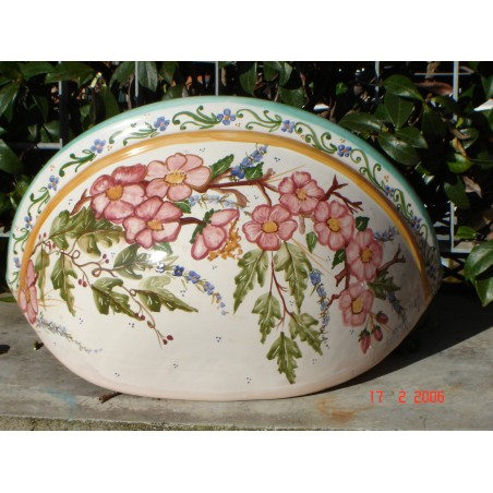 Vaso da Muro Fiori di Pesco diametro 35,70 x h 13 cm