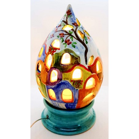 Lampada da Tavolo Traforo Paesaggio 30,5 x 14 cm