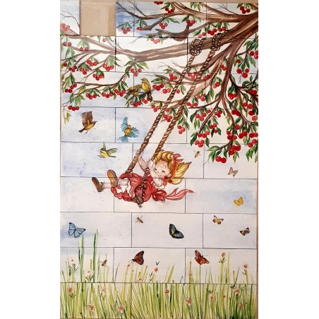 Pannello Decorativo Bambina sull'Altalena