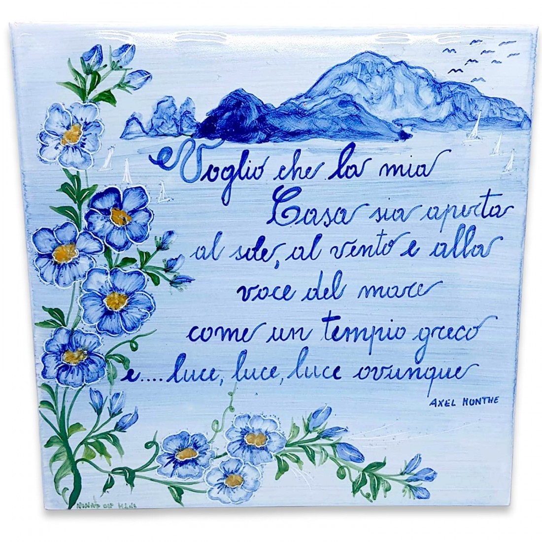 Targa Vintage In Metallo 30x40 Cm - 'I Fiori Sono Il Sorriso Della Terra' - Decorazione Da Parete Originale